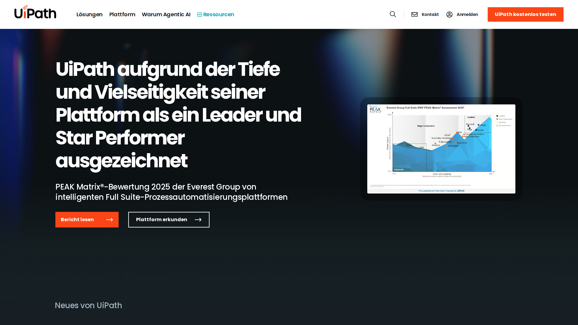 Screenshot von uipath.com