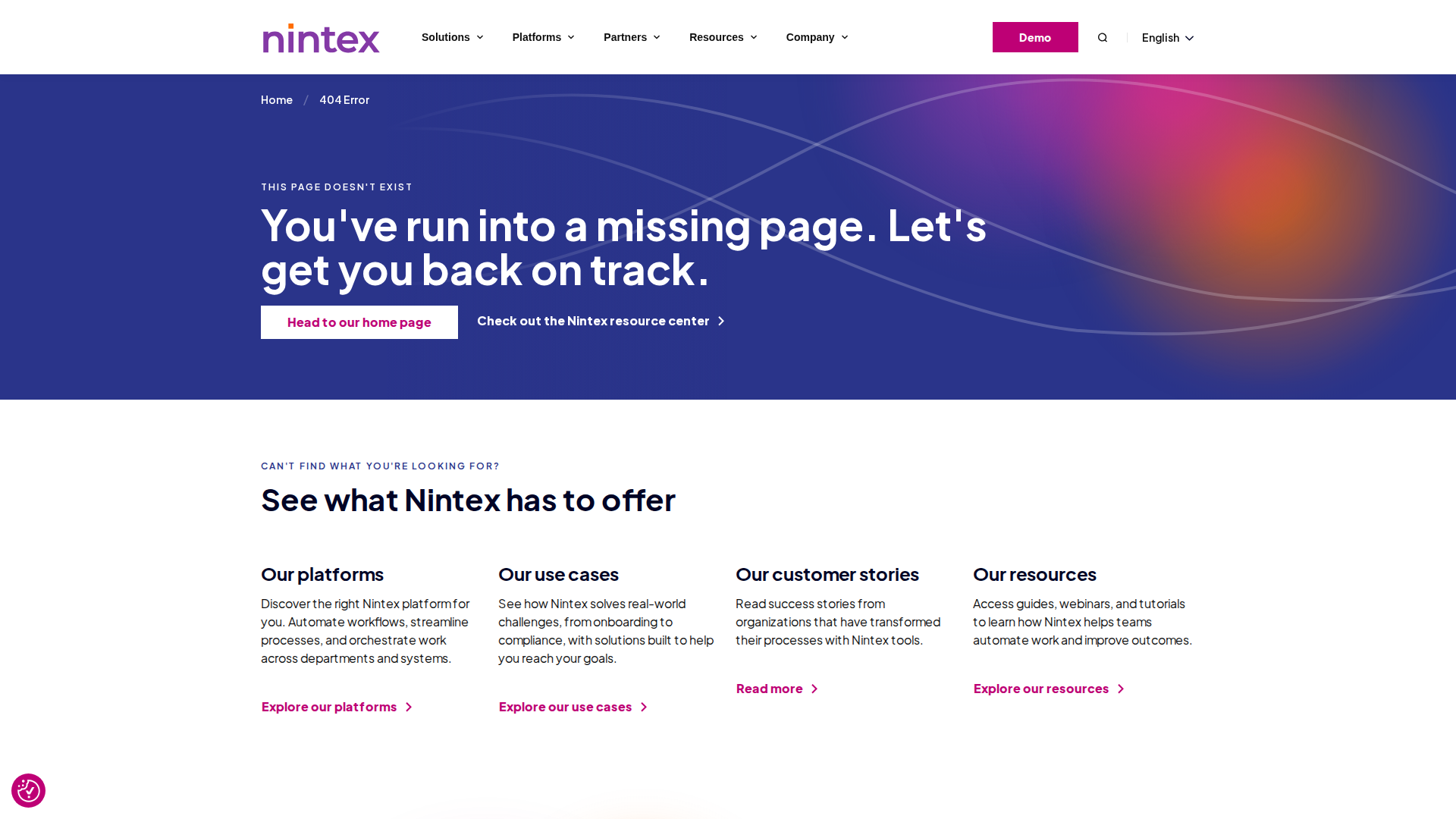 Screenshot von nintex.com