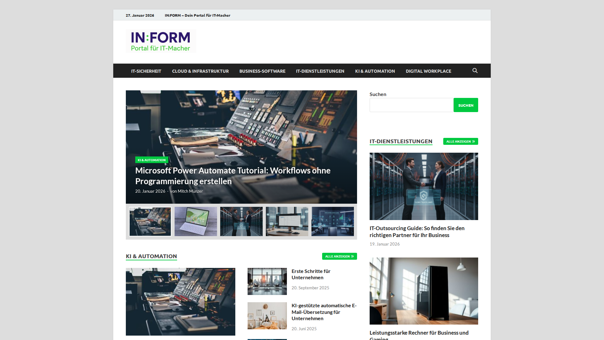 Screenshot von informix.de