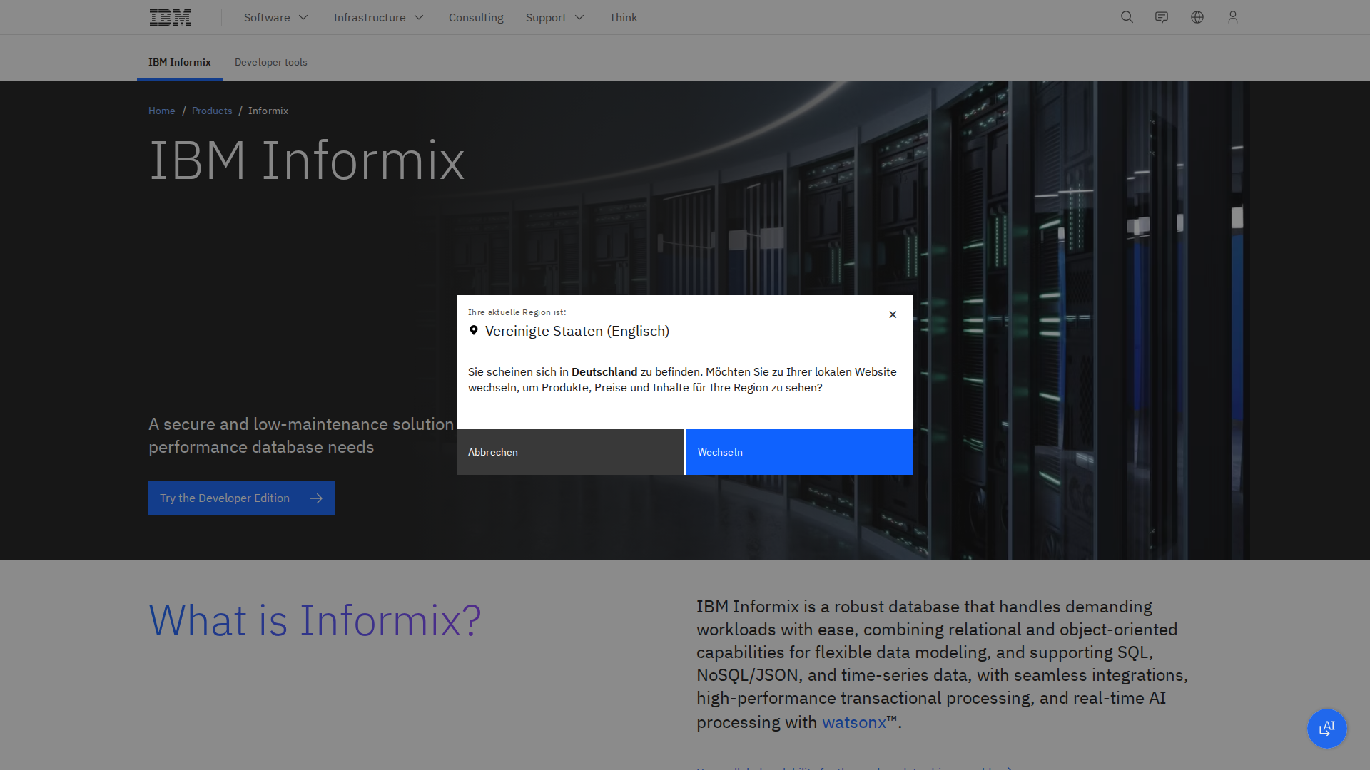 Screenshot von ibm.com