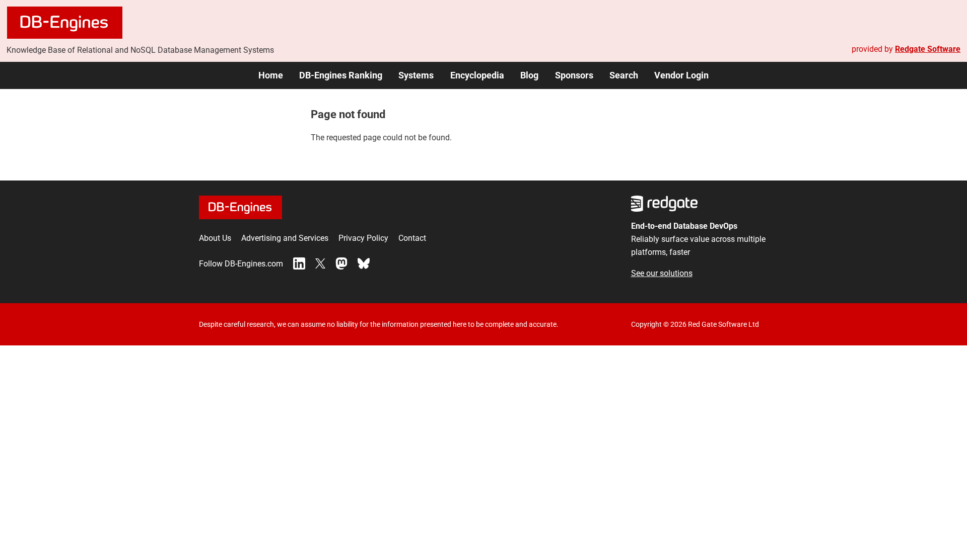 Screenshot von db-engines.com