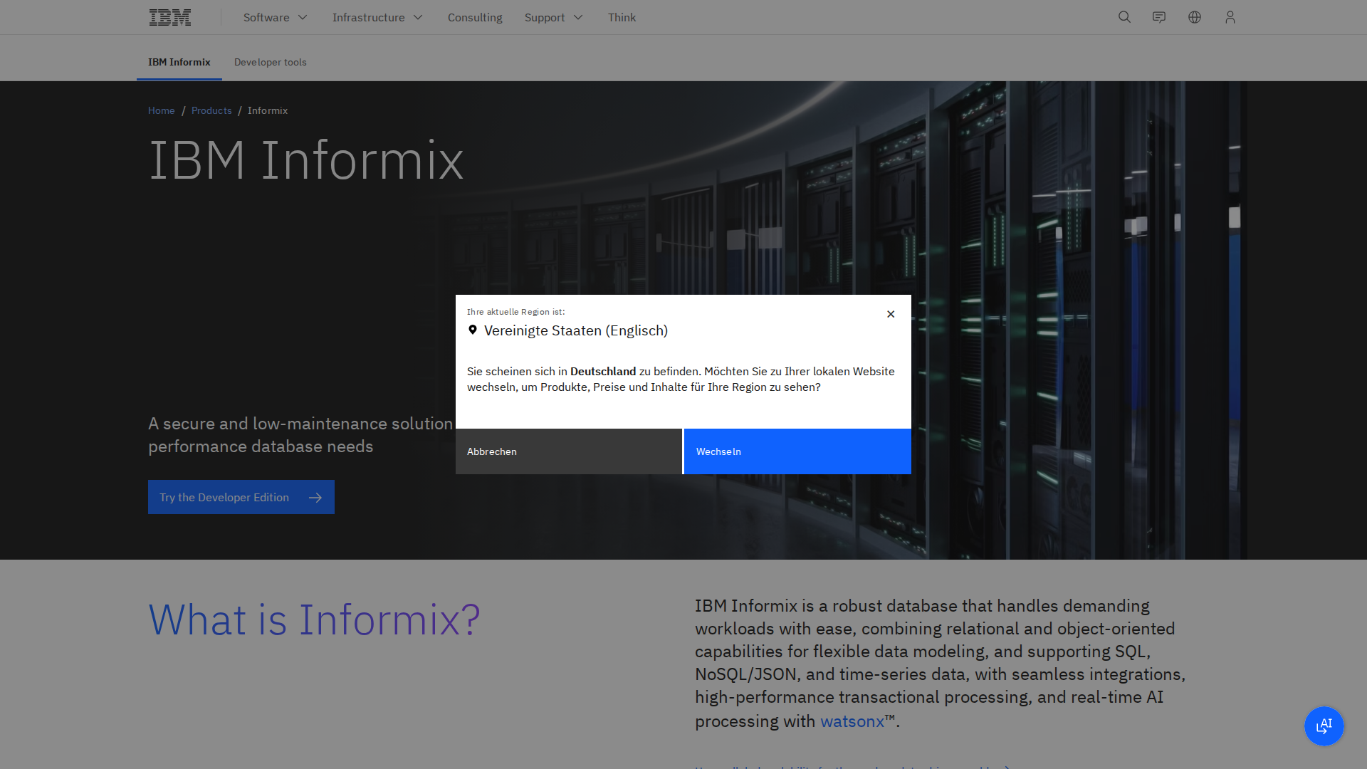 Screenshot von ibm.com