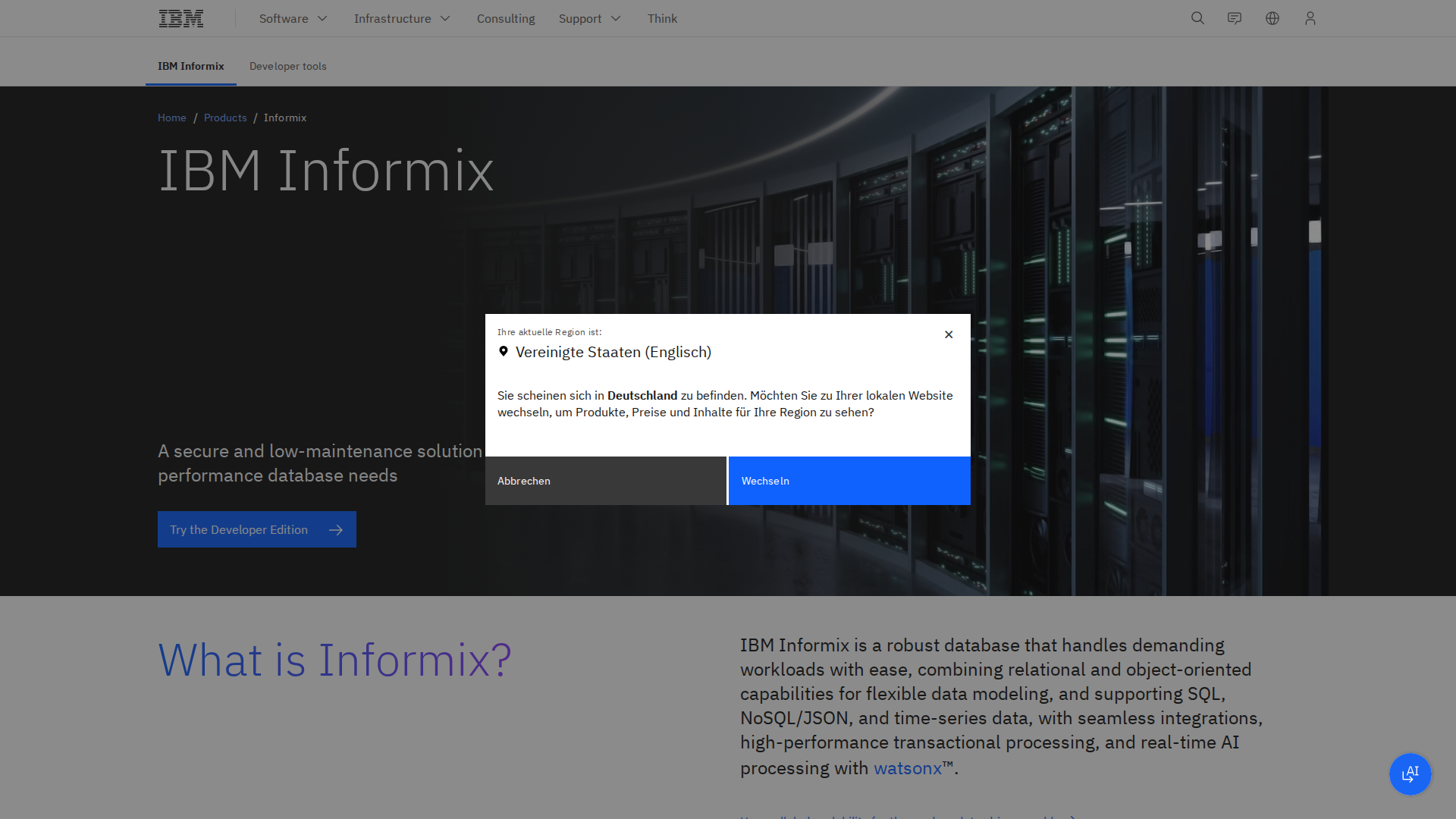 Screenshot von ibm.com